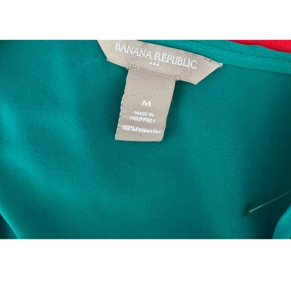 Banana Republic Factory Med Green Zip Front Sleeveless Polyester Shirt - Picture 3 of 7